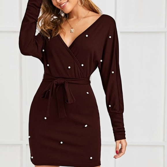 *New* Surplice neck with beaded pearls dre… - Picture 3 of 3